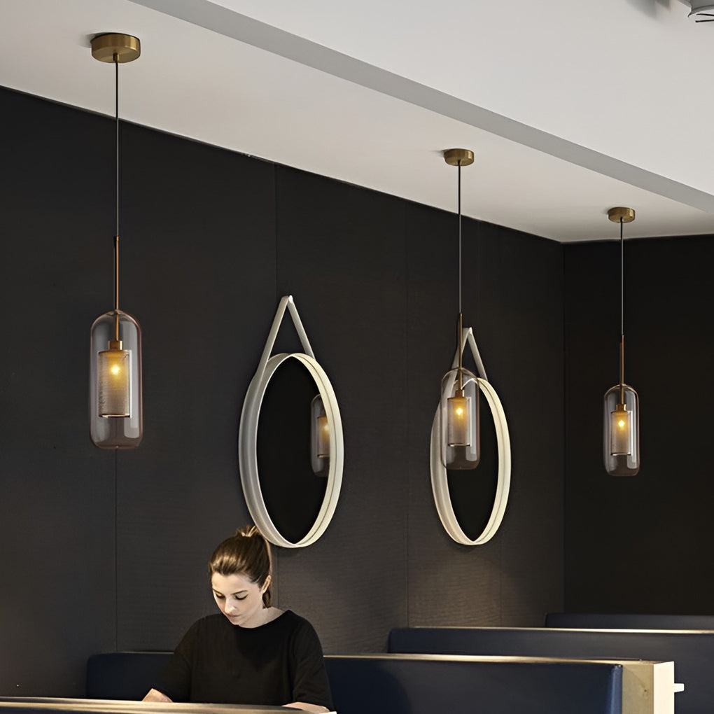 WHITBY ROUND GLASS HANGING LANTERN, INDUSTRIAL KITCHEN PENDANT LIGHT