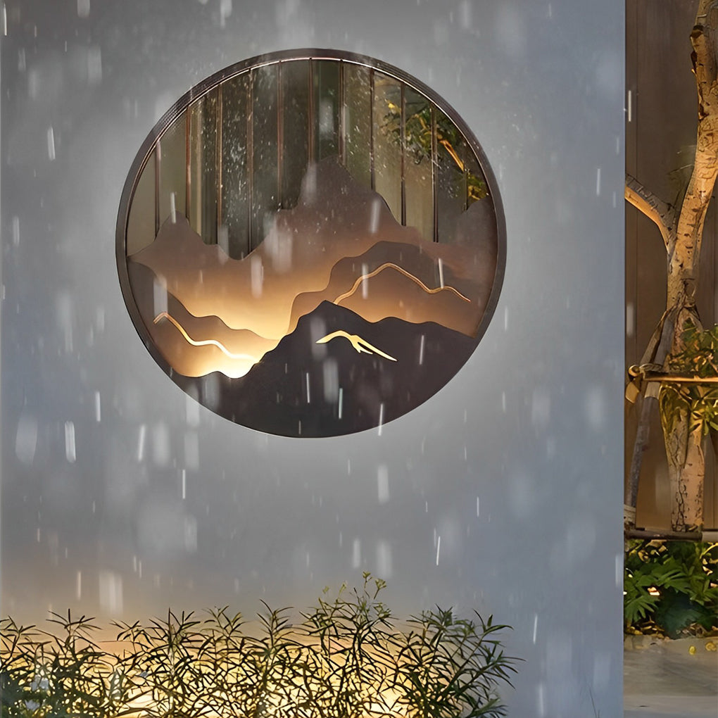 RAVENCLIFFE CIRCULAR OUTDOOR LED WALL LIGHTING WITH WATER-RESISTANT DESIGN