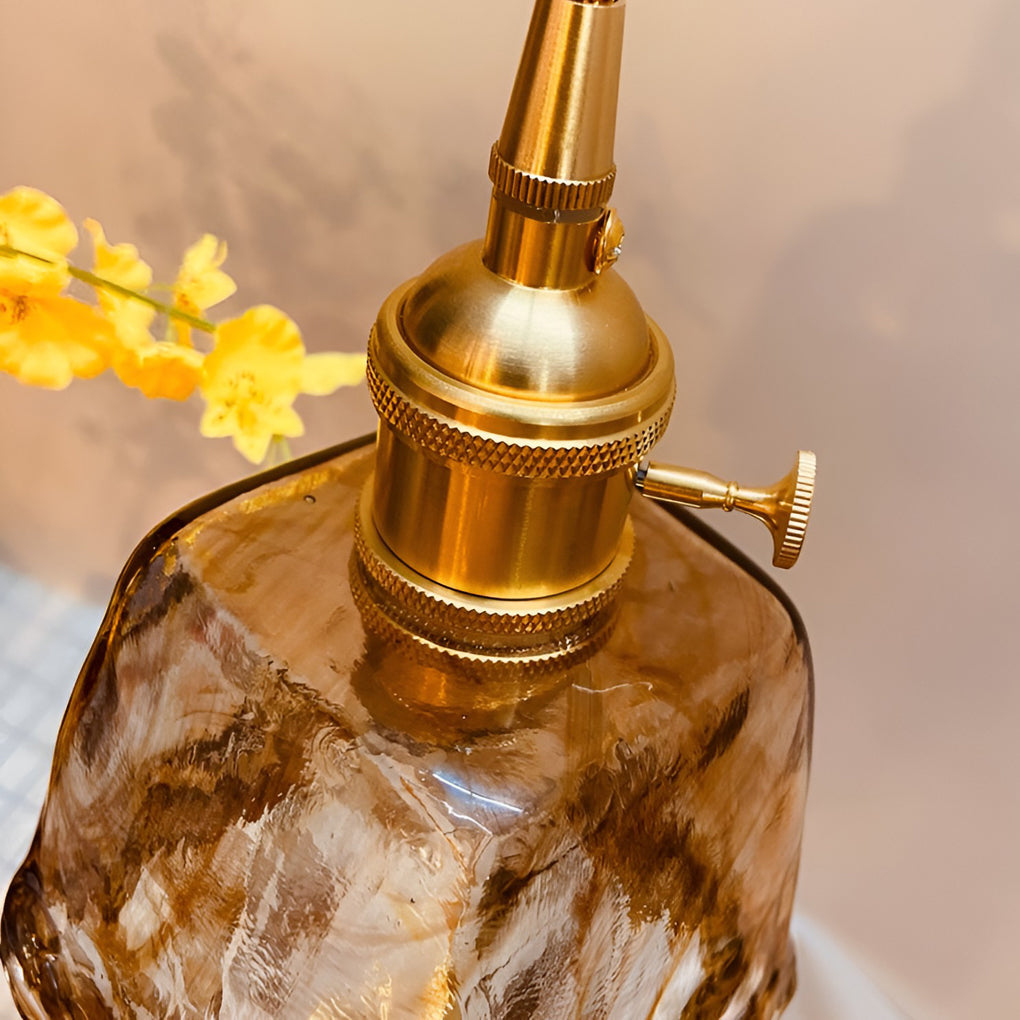 RAVENSCROFT POLISHED METAL GLASS PENDANT LIGHT
