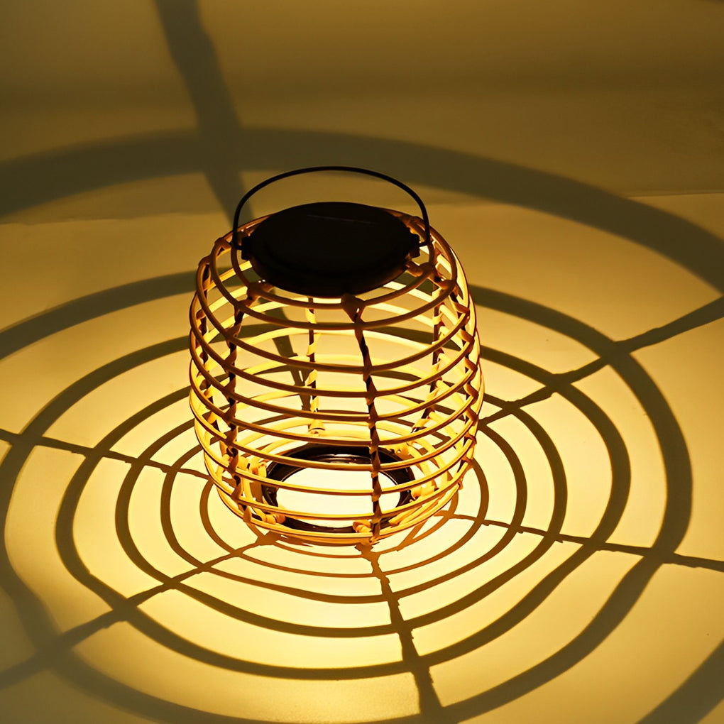 WHITLEY RATTAN-WOVEN SOLAR GARDEN ILLUMINATOR