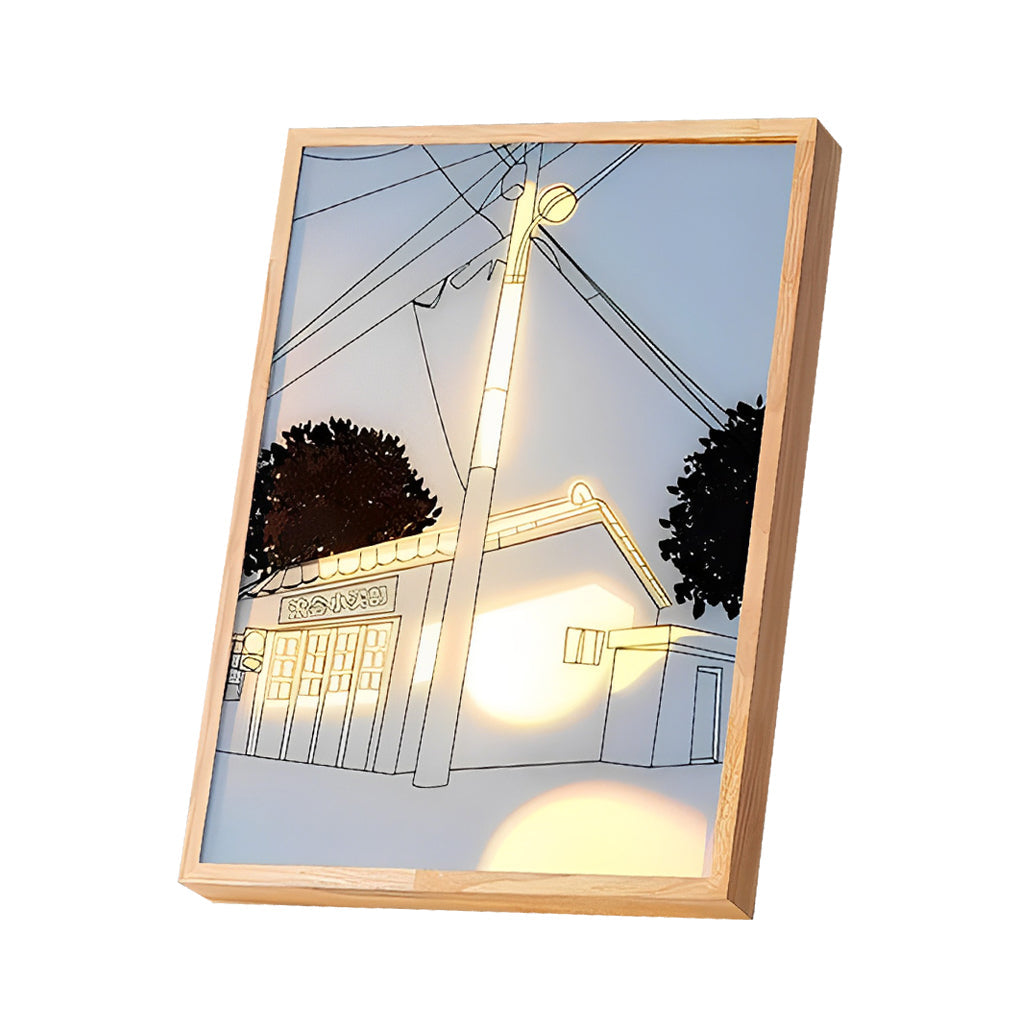 WINTERBOURNE WOODEN FRAME TOUCH-SENSITIVE DIMMABLE SUNSET ILLUMINATION ART LIGHT