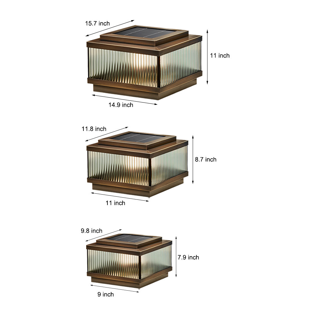 WINTHROP SOLAR-POWERED SQUARE FENCE LANTERNS WITH TIMING FUNCTION