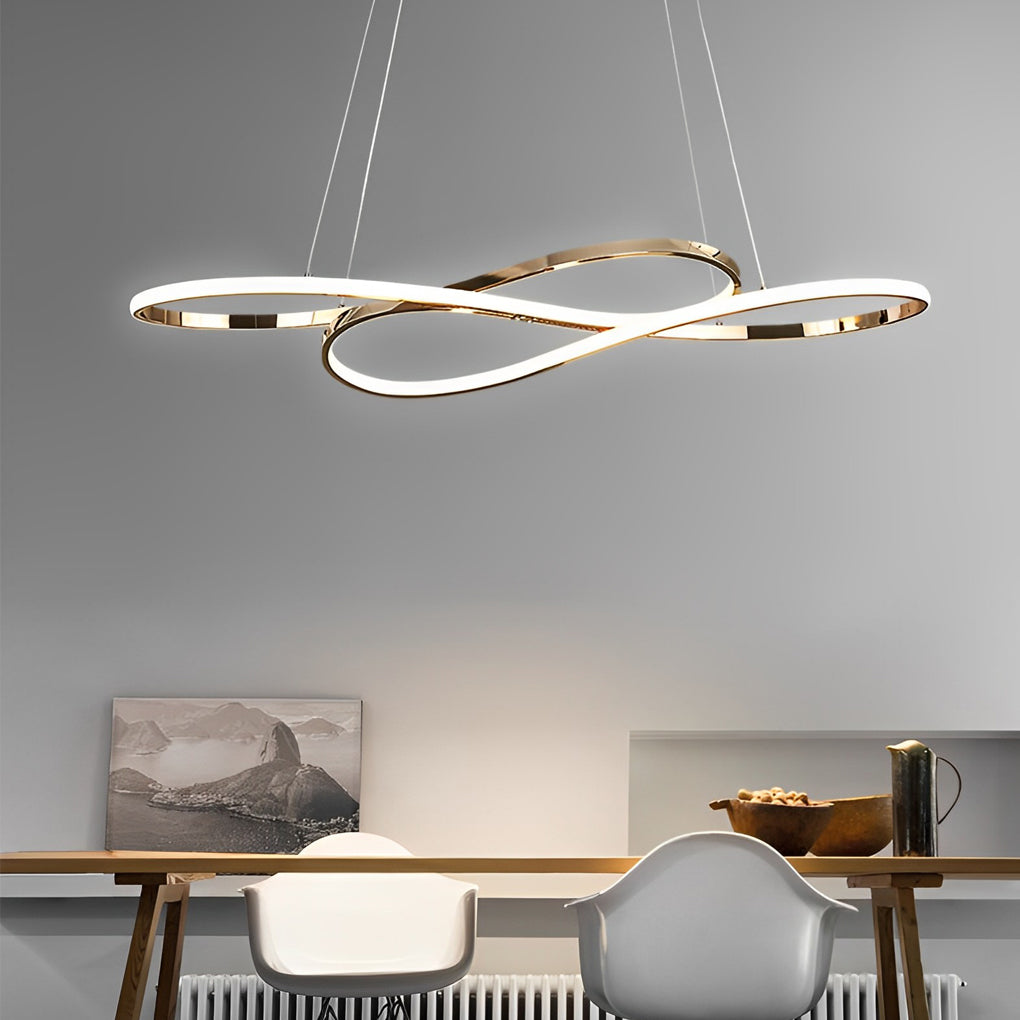 WINDSOR WAVED 8-LOOP DIMMABLE LED CHANDELIER