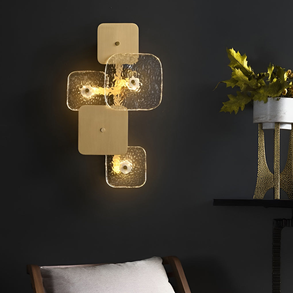 WINTHROP COPPER-FRAMED GLASS SQUARE WALL LIGHT