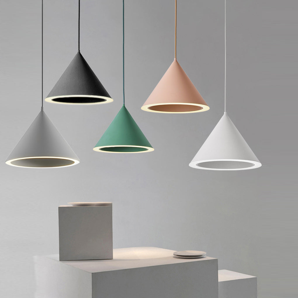 FENWICK HUE CONICAL PENDANT LIGHT, MACARON COLOR NORDIC DESIGN FOR KITCHEN ISLAND