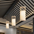 WINTHROP NATURAL BAMBOO WOVEN LED HANGING LAMP