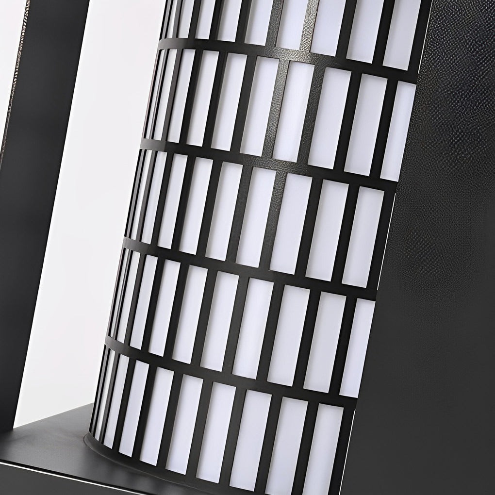 THORNBURY LATTICE-CUT CYLINDRICAL LED OUTDOOR LANTERN WITH WATER-RESISTANT DESIGN
