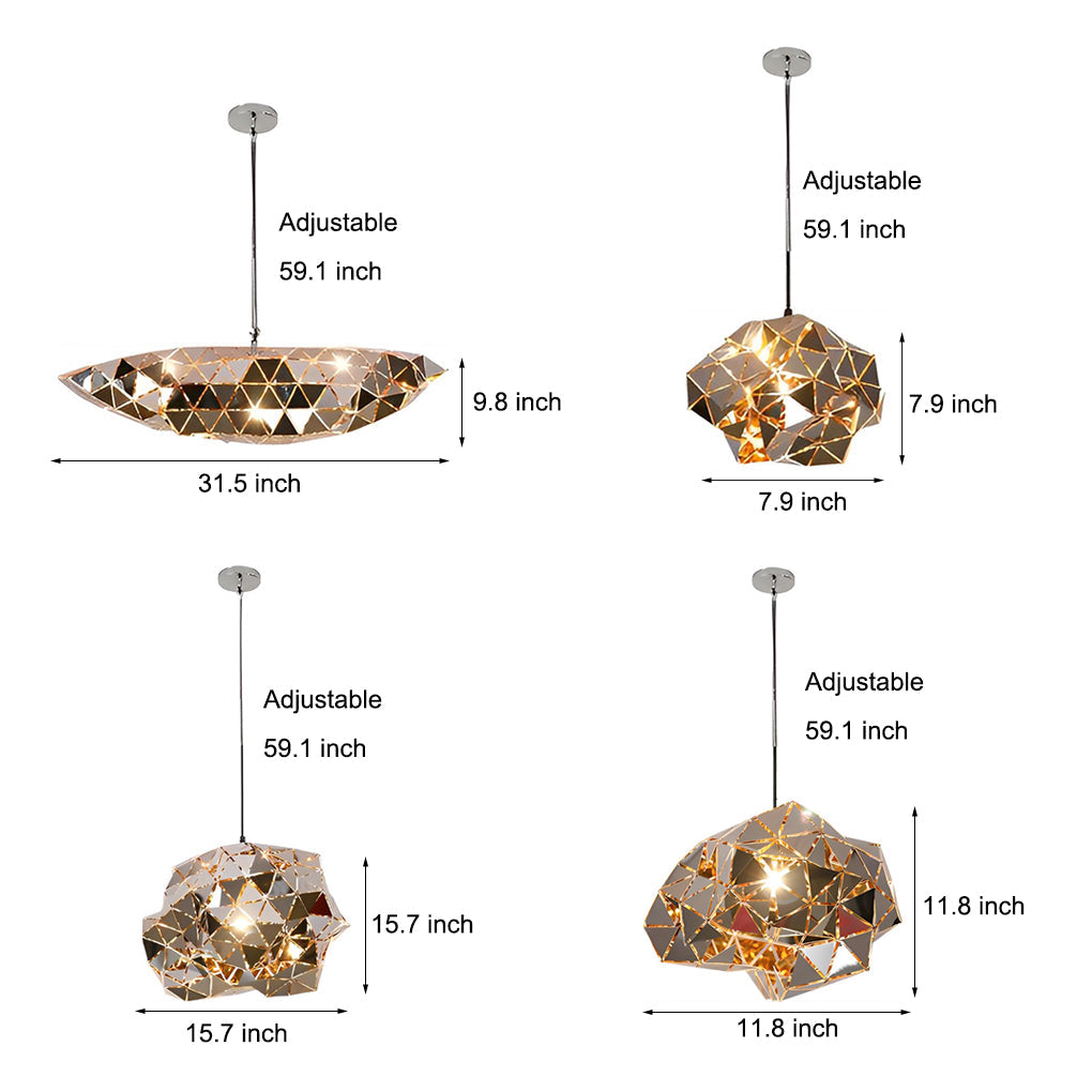 WINTHORPE STAINLESS STEEL SCULPTURAL HANGING LIGHT