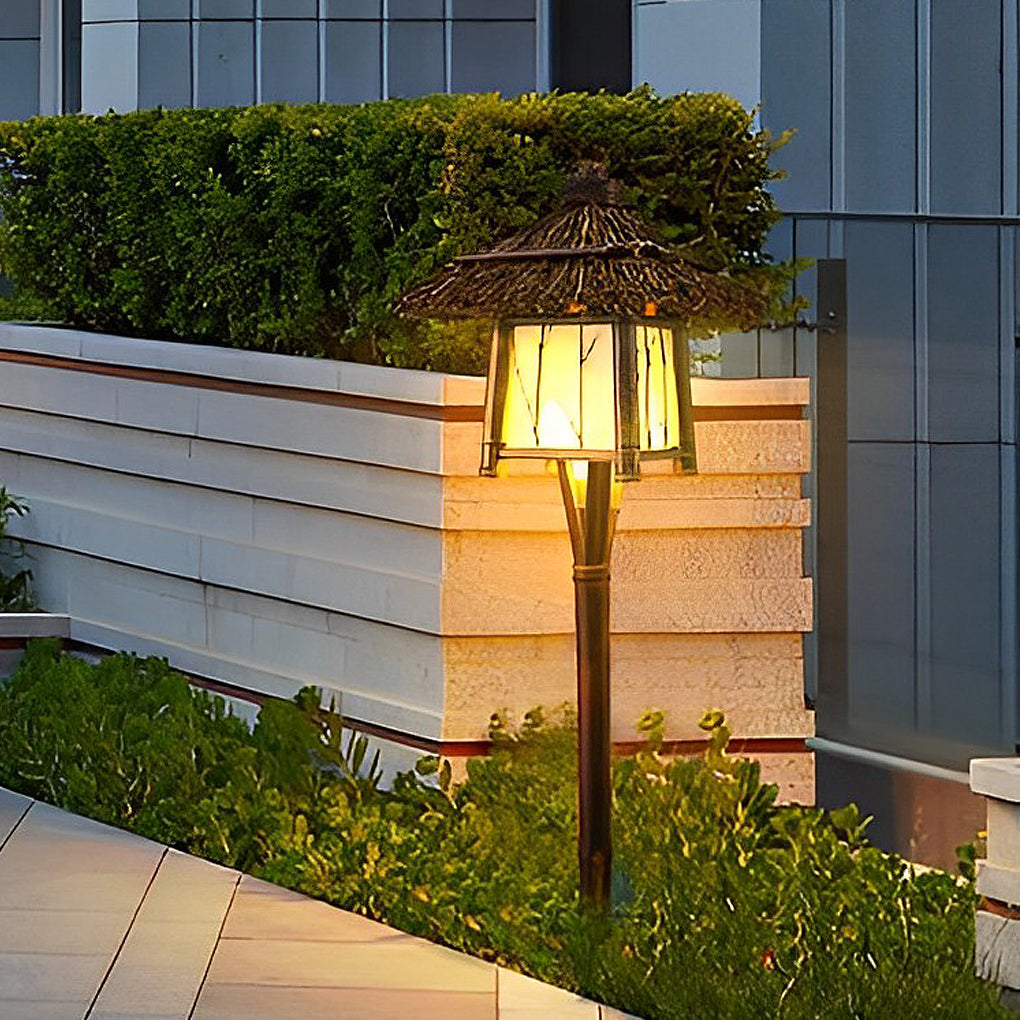BRAMBLEWICK BAMBOO CANOPY LANTERN - Multifunctional Outdoor Pendant and Post Illumination