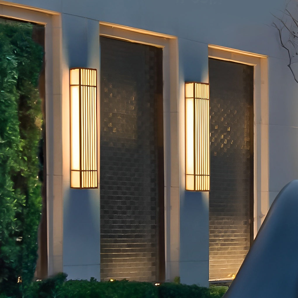 WINDSOR BROWN STRIPE OUTDOOR LED WALL LANTERN