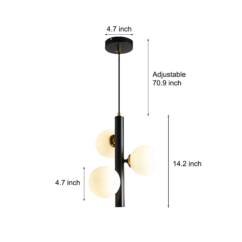 WINTHROP TRIO GLASS ORB CHANDELIER