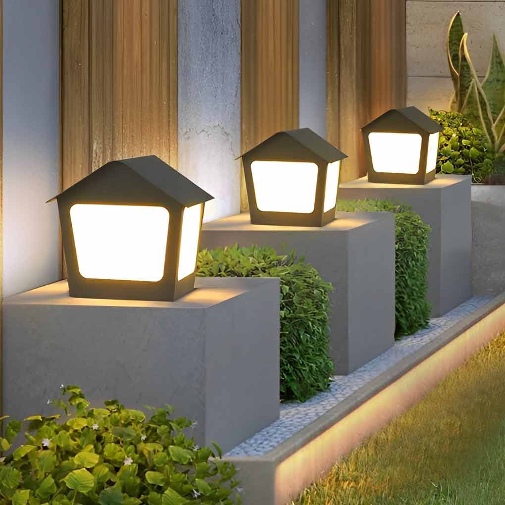 WINDSOR COTTAGE SOLAR PILLAR LIGHTING WITH WATERPROOF DESIGN