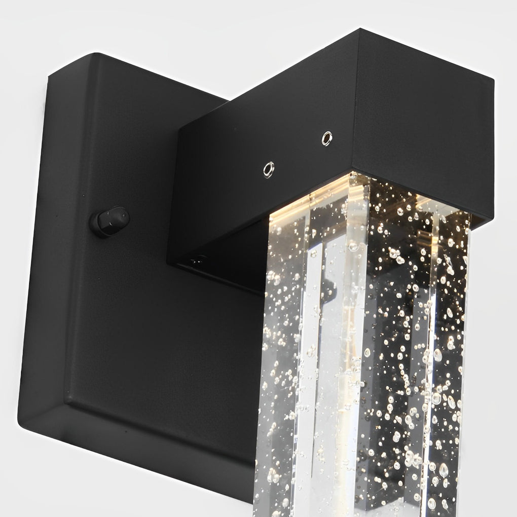 RAVENHURST BLACK CRYSTAL OUTDOOR WALL SCONCE WITH WATER-RESISTANT LED ILLUMINATION
