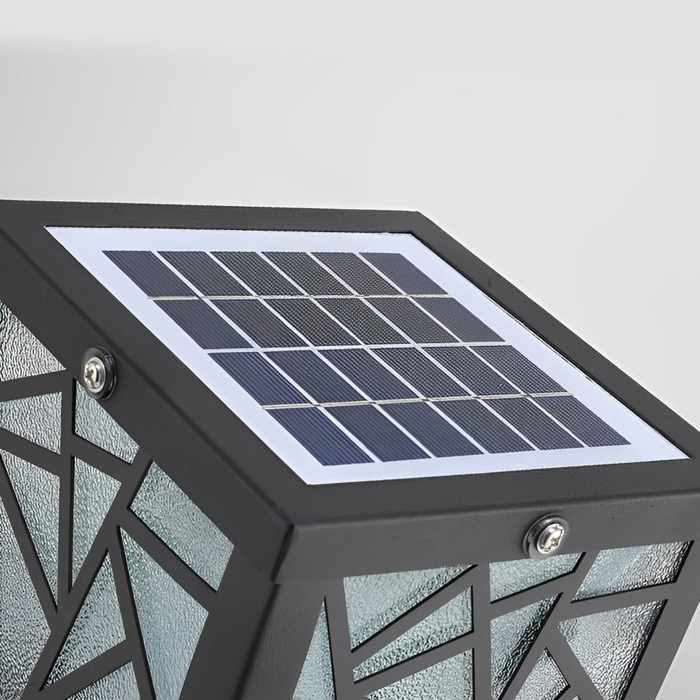 WINDSOR SOLAR GLOW PATHWAY LANTERNS - BLACK WATER-RESISTANT OUTDOOR BOLLARD LIGHTING