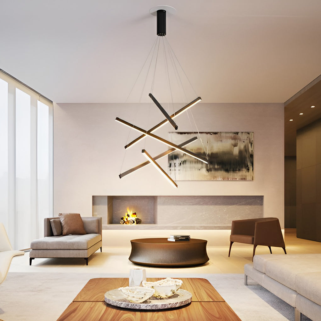 CHARLESTON SLIMLINE REMOTE-CONTROLLED LED CHANDELIER WITH VARIABLE BRIGHTNESS