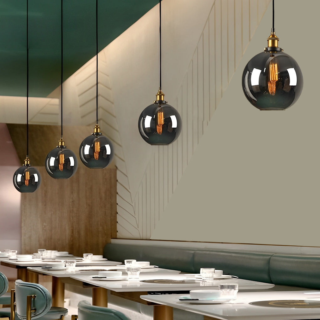 WINTHORPE SMOKED GLASS INDUSTRIAL HANGING LANTERN
