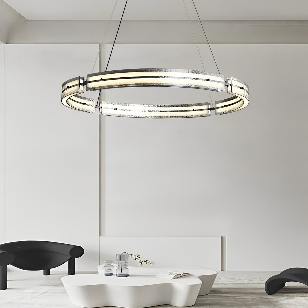 WINTHROP COPPER RING LED CHANDELIER WITH DIMMING FEATURE