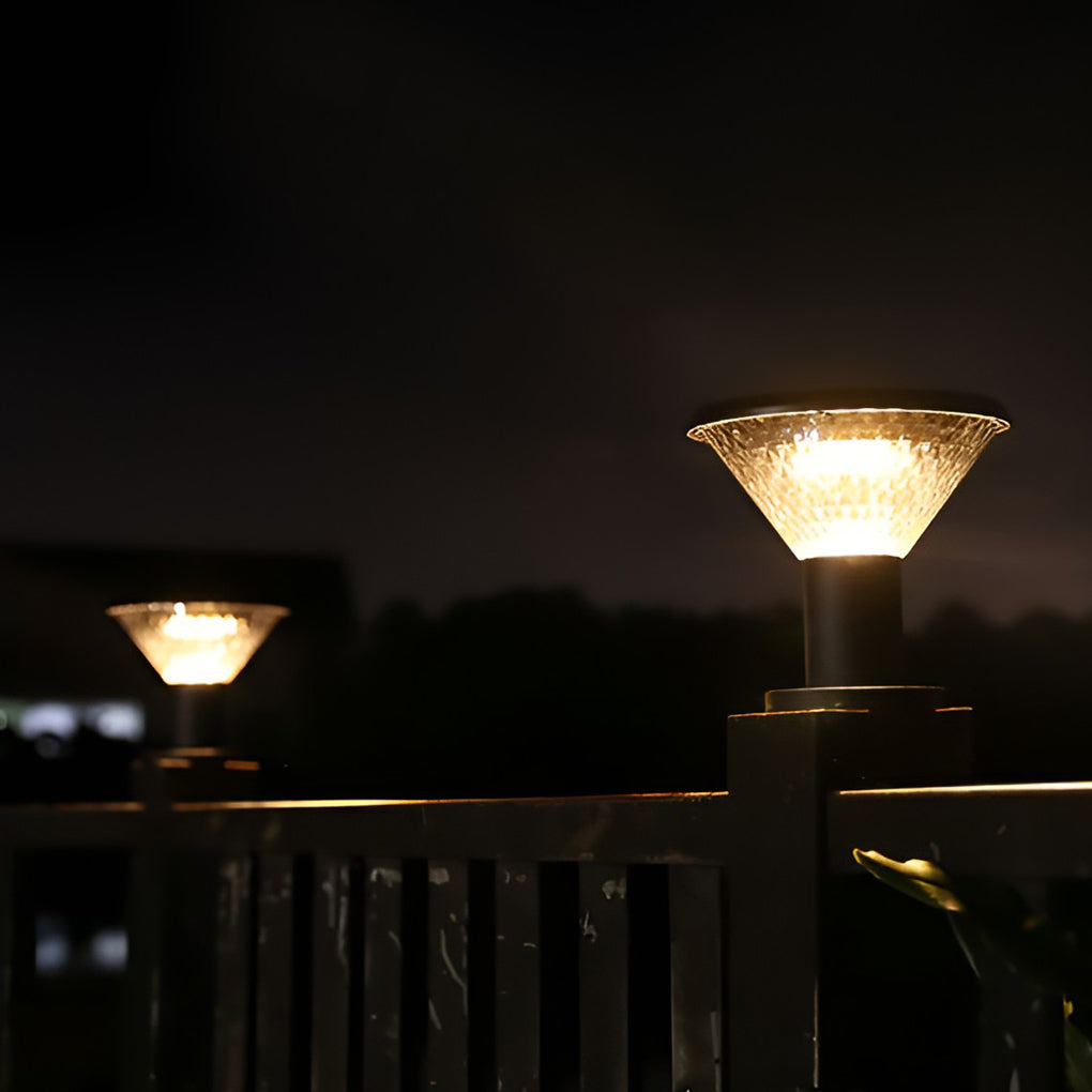 RAVENWOOD SOLAR-POWERED CIRCULAR FENCE LANTERNS WITH SMART LIGHTING