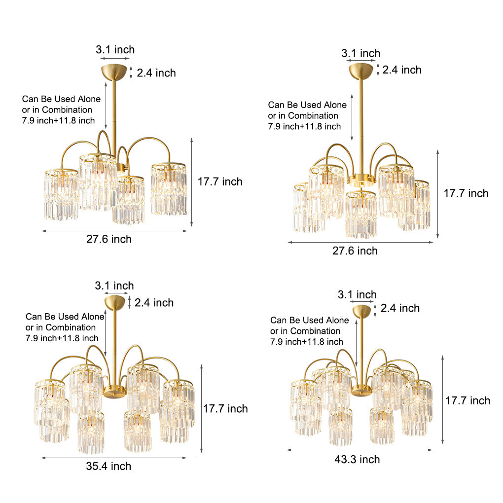 CHARLESTON CRYSTAL CURVE LUXURY CHANDELIER