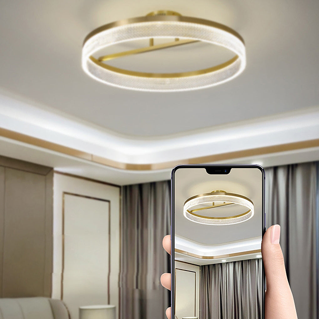 WINDSOR GLOW MODERN CIRCULAR LED CEILING FIXTURE IN GOLD