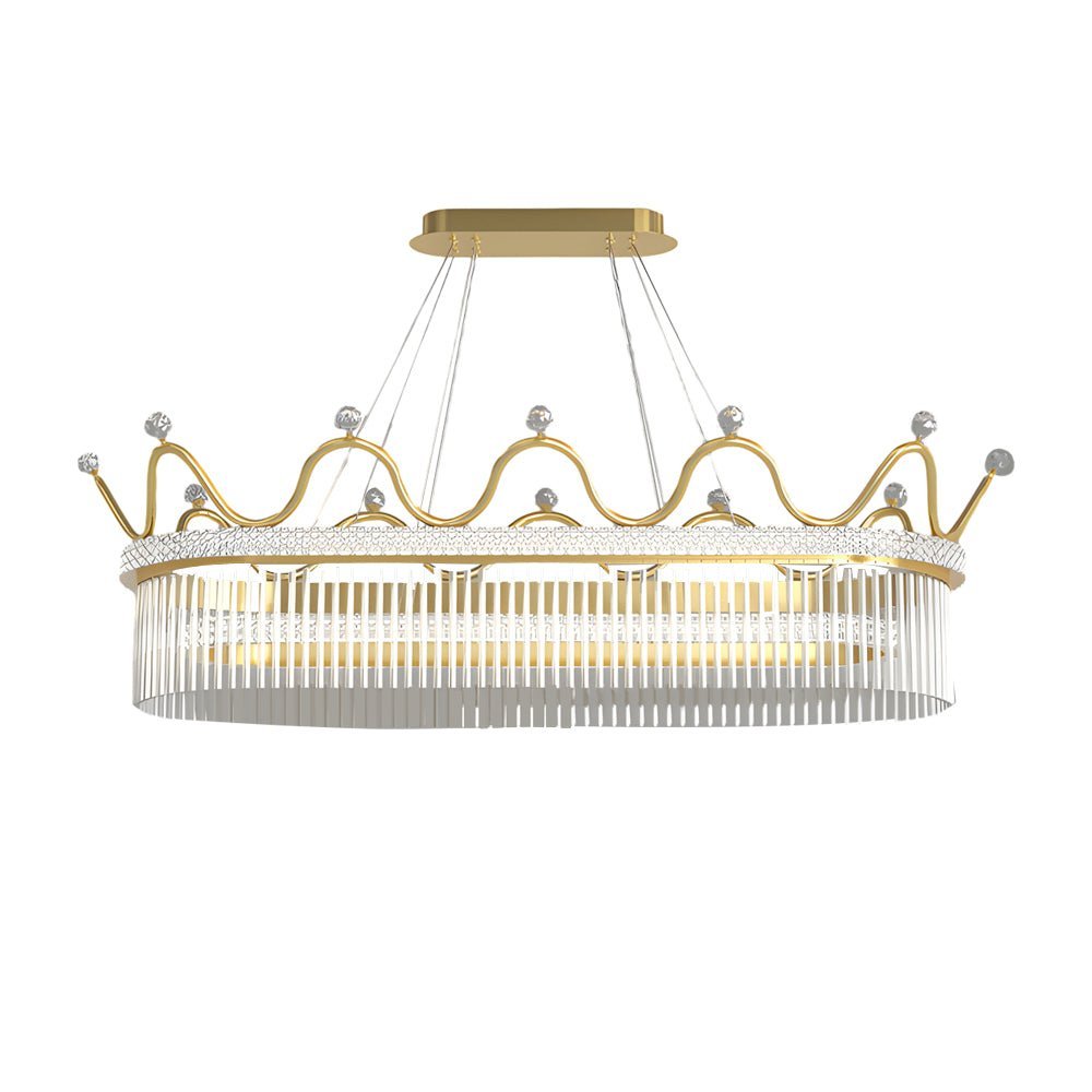 WINTHROP TRIPLE-LAYERED CRYSTAL OVAL CHANDELIER WITH DIMMABLE LIGHTING
