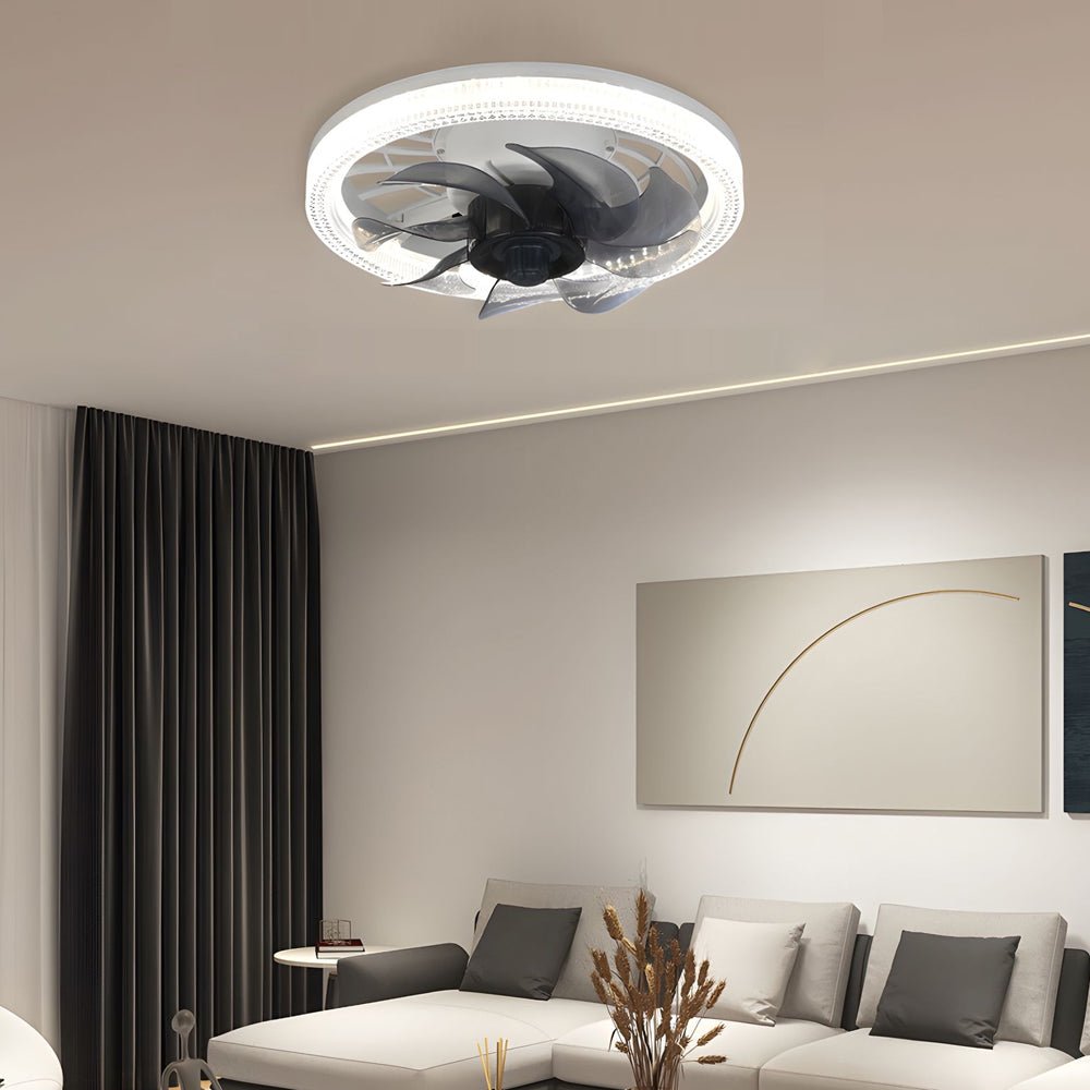 WINTHROP 12.2 INCH FLUSH MOUNT CEILING FAN WITH SEVEN LED BLADES
