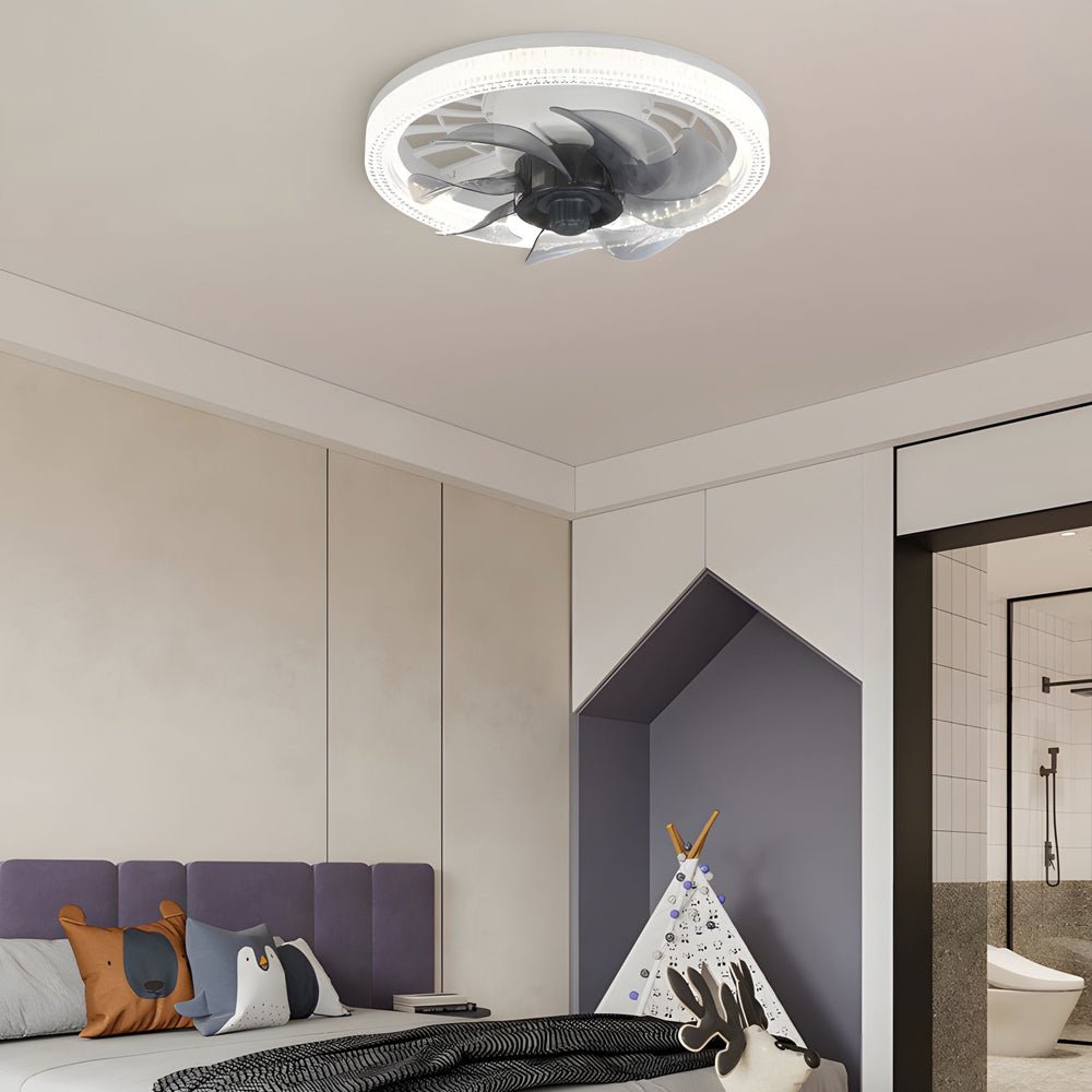 WINTHROP 12.2 INCH FLUSH MOUNT CEILING FAN WITH SEVEN LED BLADES