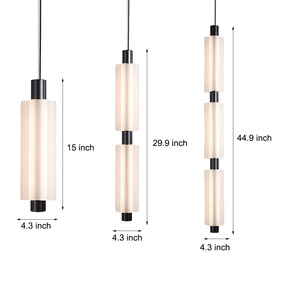 1. **WINSLOW ACRYLIC TRIO PENDANT LAMP**: A striking modern luminaire featuring three cylindrical shades in a sophisticated gold finish, perfect for illuminating dining areas or living spaces with a contemporary flair.

2. **CAMPBELL SINGLE CYLINDER HANGI