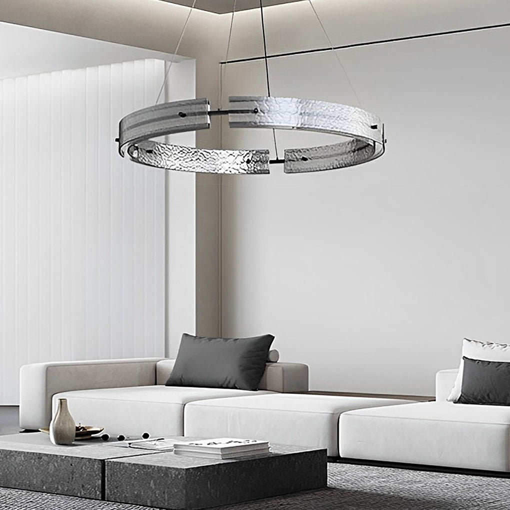WINTHROP COPPER RING LED CHANDELIER WITH DIMMING FEATURE