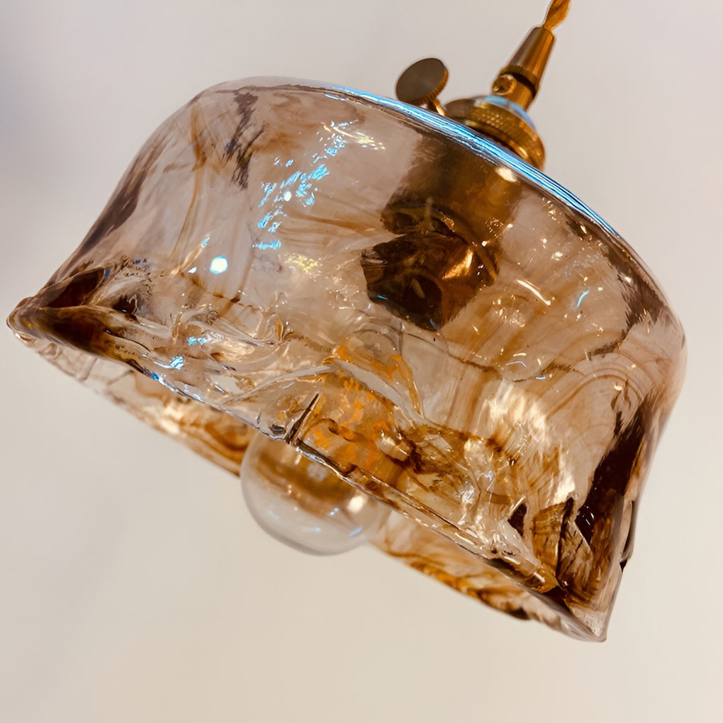 RAVENSCROFT POLISHED METAL GLASS PENDANT LIGHT