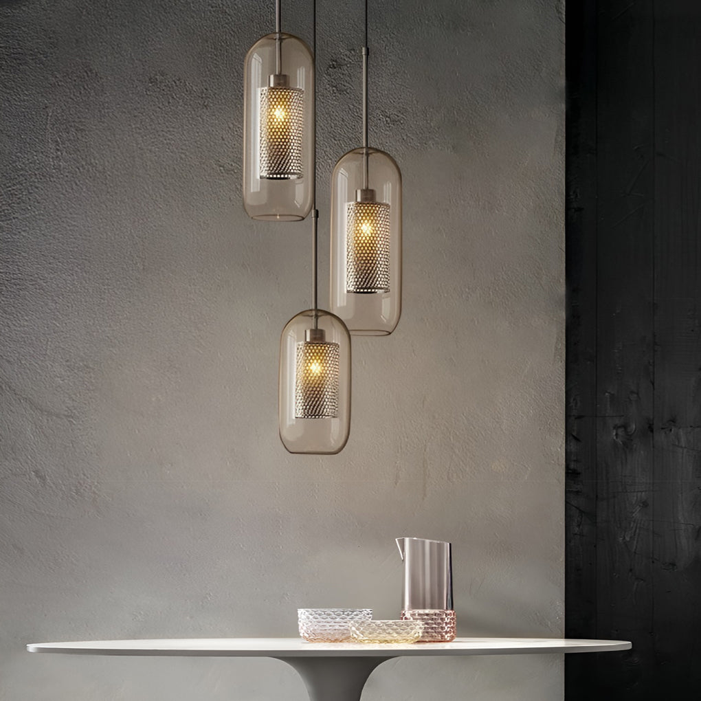 WHITBY ROUND GLASS HANGING LANTERN, INDUSTRIAL KITCHEN PENDANT LIGHT