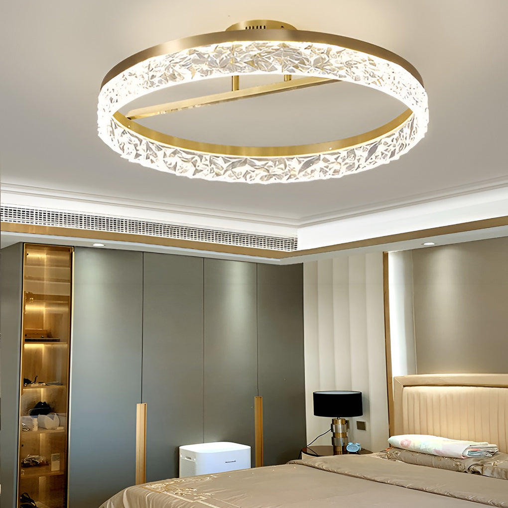 WINDSOR GLOW MODERN CIRCULAR LED CEILING FIXTURE IN GOLD