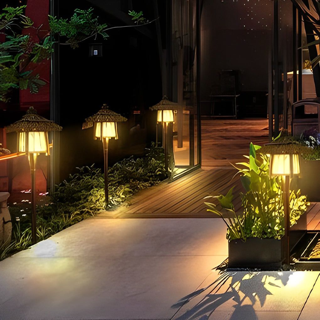 BRAMBLEWICK BAMBOO CANOPY LANTERN - Multifunctional Outdoor Pendant and Post Illumination
