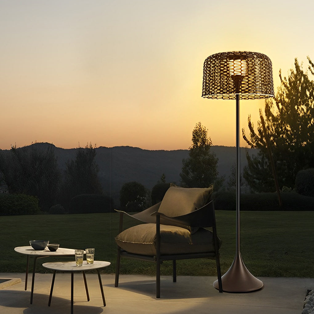 WHITBY WOVEN OUTDOOR LANTERN FLOOR LIGHT