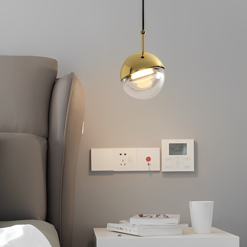 WINTHROPE SPHERICAL ROTATING METAL AND GLASS PENDANT LIGHT