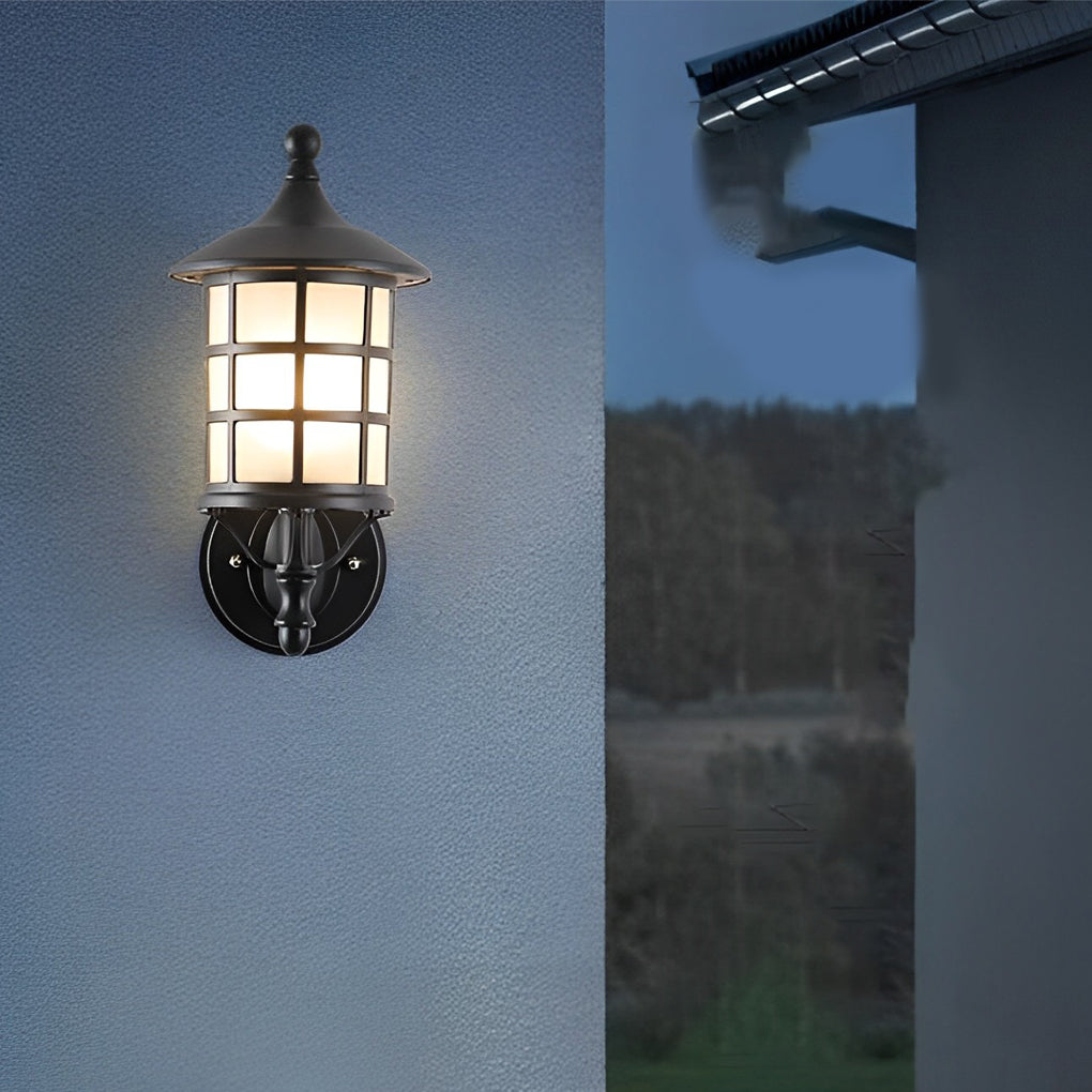 WINTHROP BLACK SOLAR WALL LANTERNS WITH TRIPLE DIMMING OPTIONS