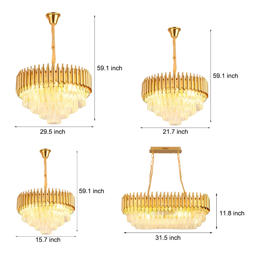 WINTHROP CRYSTAL RADIANCE THREE-TIERED CHANDELIER