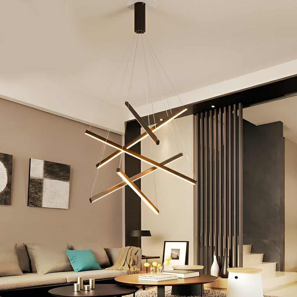 CHARLESTON SLIMLINE REMOTE-CONTROLLED LED CHANDELIER WITH VARIABLE BRIGHTNESS