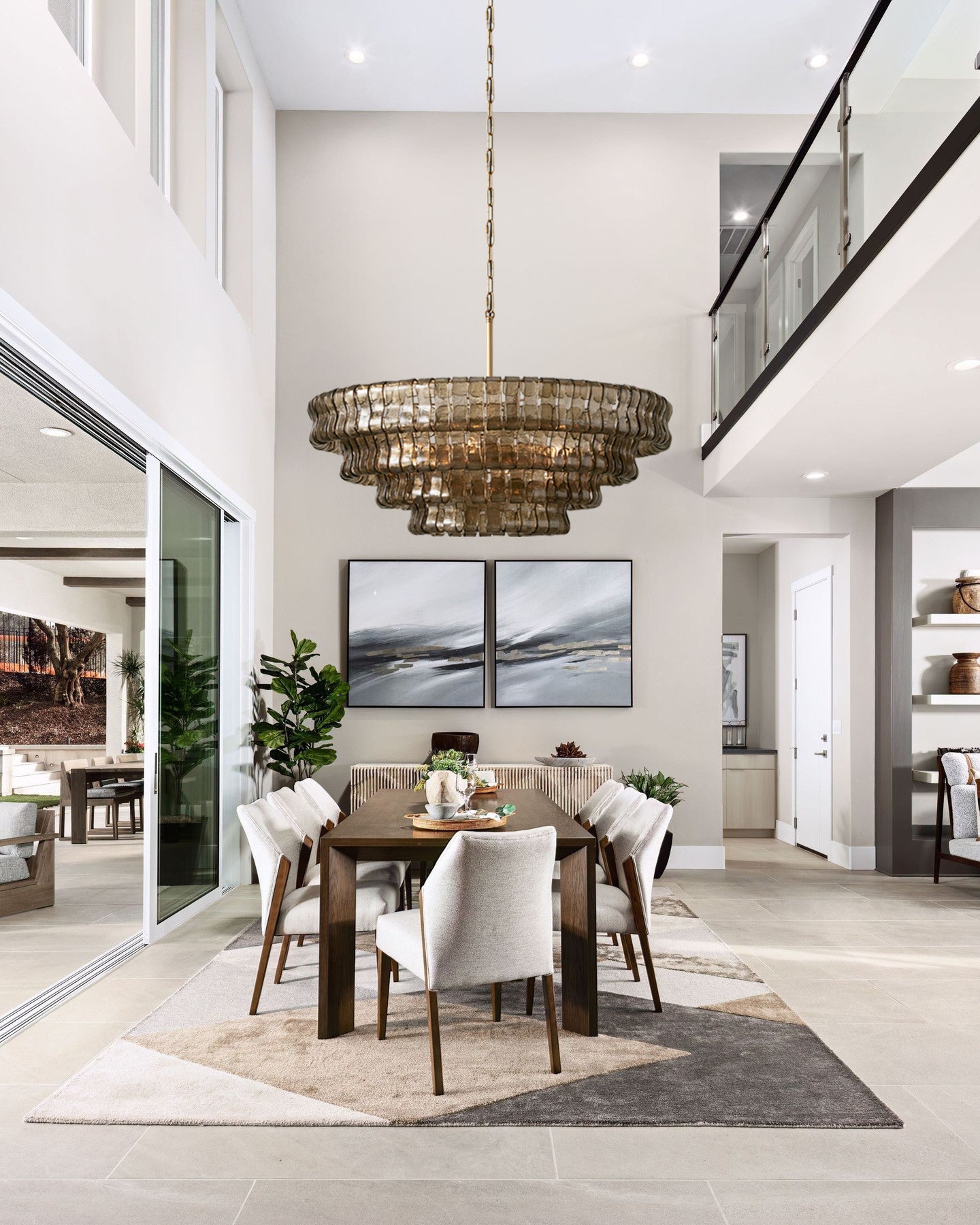 VERONA SMOKE-LACED CIRCULAR LIGHTING FIXTURE