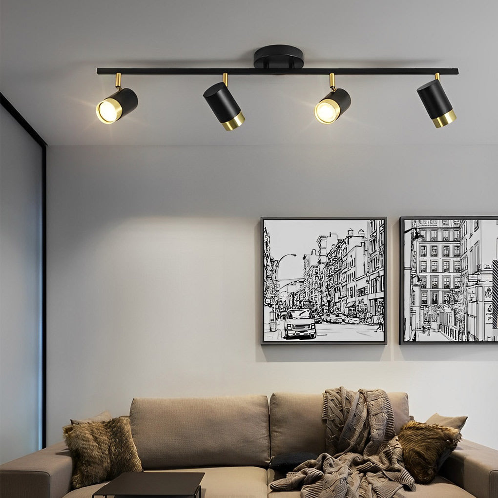 1. **WILLOUGHBY TRIO GU10 LED TRACK SPOTLIGHT** - A sophisticated three-light adjustable spotlight featuring COB technology for focused illumination.

2. **FENWICK QUAD GU10 LED TRACK LIGHT** - A refined four-light surface-mounted spotlight designed for v
