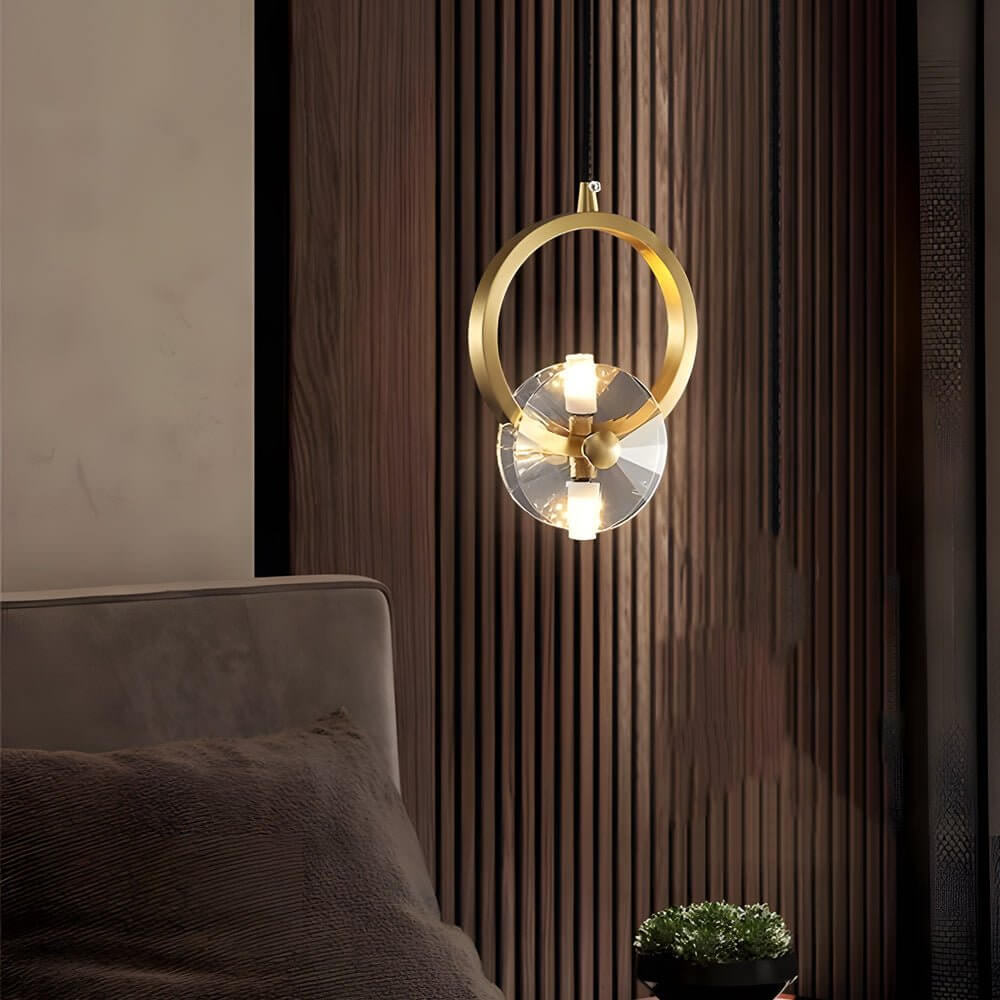 BEAUFORT COPPER CRYSTAL GLOBE PENDANT LIGHT