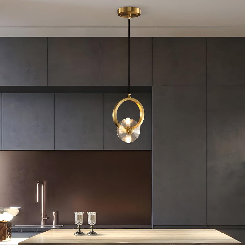 BEAUFORT COPPER CRYSTAL GLOBE PENDANT LIGHT