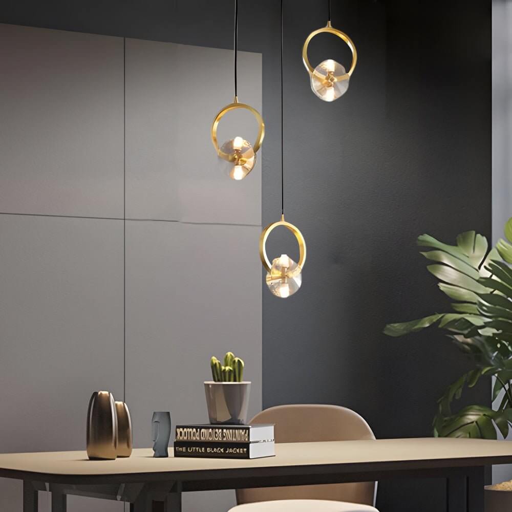 BEAUFORT COPPER CRYSTAL GLOBE PENDANT LIGHT