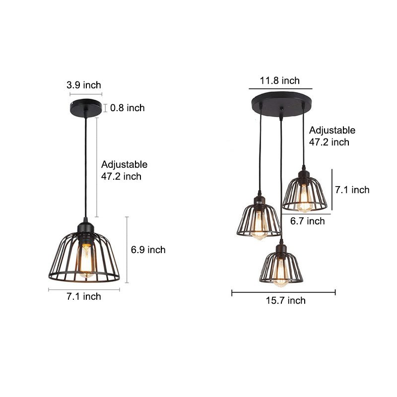 WINTERBOURNE MINIMALIST IRON CAGE LED CHANDELIER