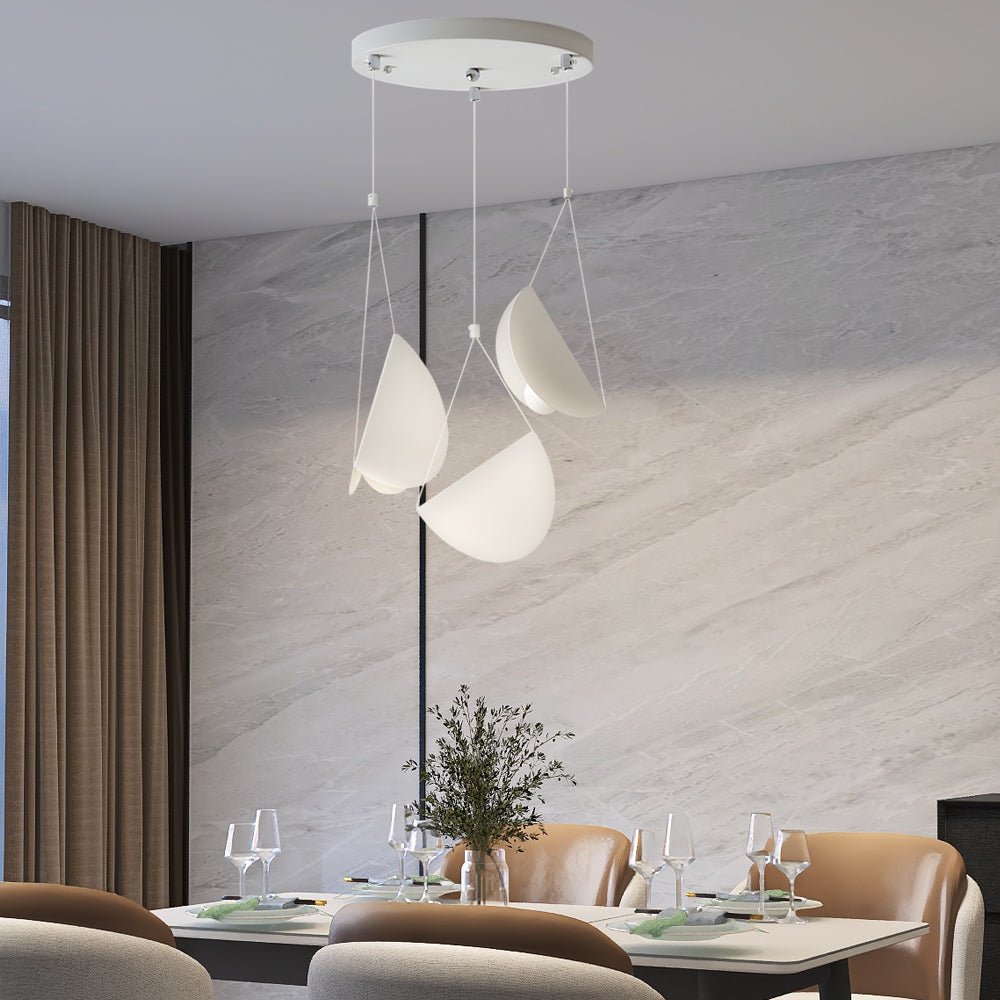 1. **WINSLOW WHITE LINEAR GLAIDER PENDANT** - A sleek and modern pendant light featuring a minimalist design with multiple adjustable lights, perfect for creating a sophisticated ambiance in any space.

2. **CAVENDISH MODERN THREE-BULB SUSPENSION LIGHT**