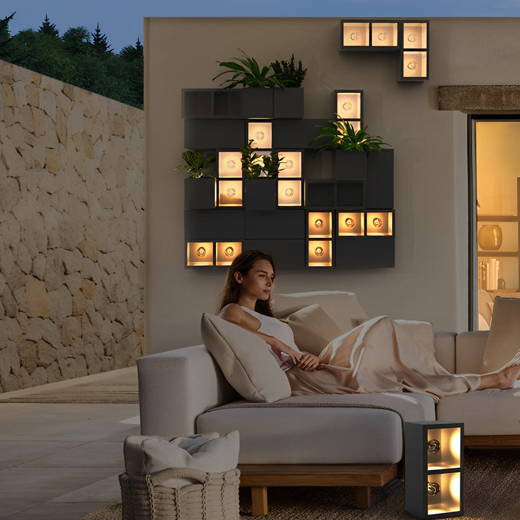 FENWICK RAINSHIELD SQUARE LED WALL SCONCE WITH INTEGRATED PLANTER