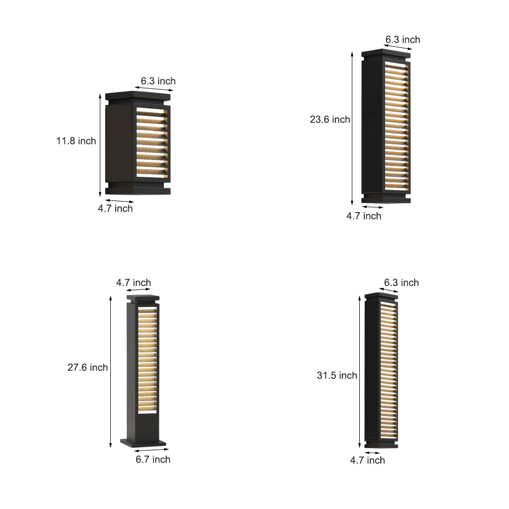CHARLESTON STAINLESS STEEL LED PATHWAY ILLUMINATOR WITH LOUVERED DESIGN AND WATERPROOF FEATURES