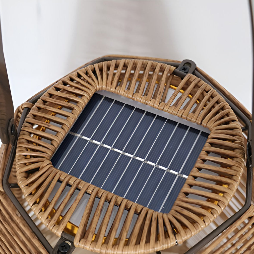 WINTERBOURNE RATTAN LED GLOBE OUTDOOR LANTERN