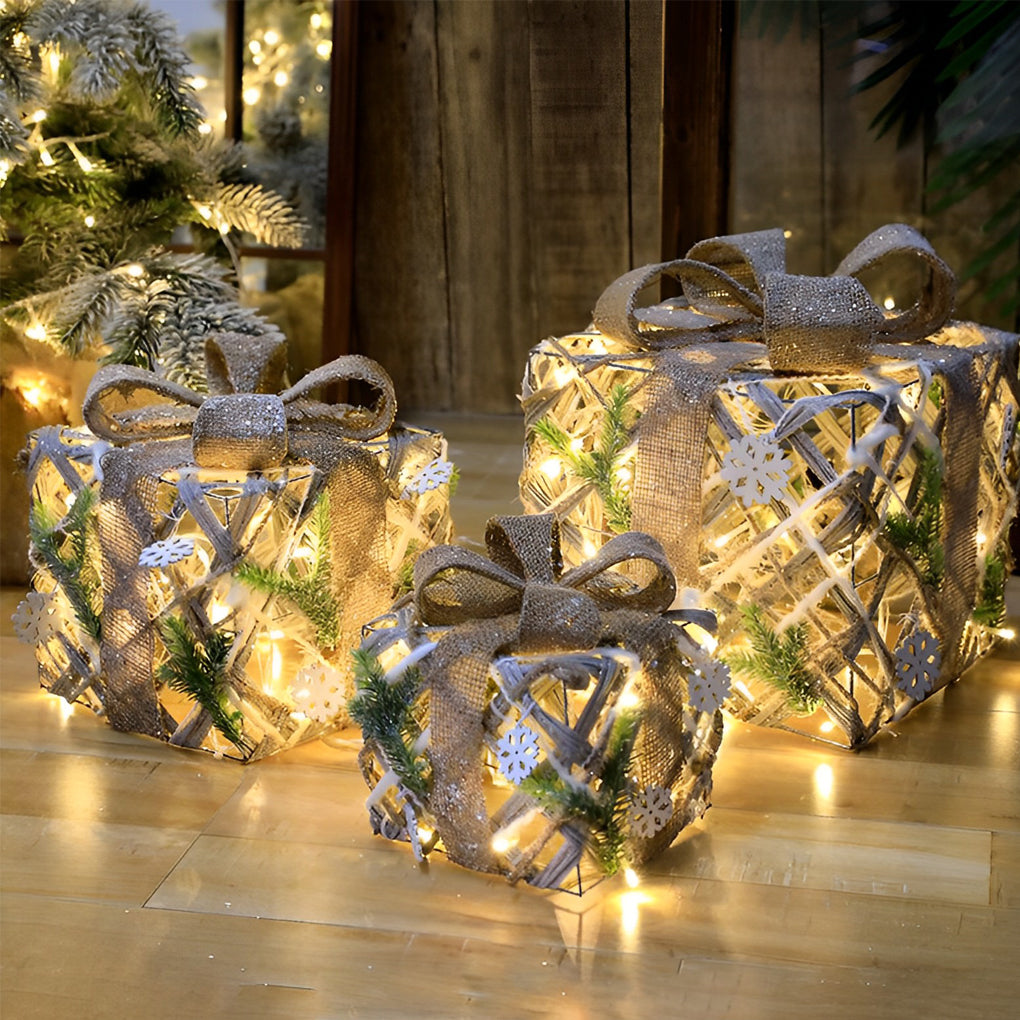 "WINTERBERRY TRIO: Enchanted Festive Gift Box Scene Ensemble"  

1. **WINTERBERRY GIFT BOX** - A charmingly crafted box adorned with intricate winter motifs, perfect for housing holiday treasures.  
2. **HOLLYFROST SCENE SETTING** - A delightful miniature