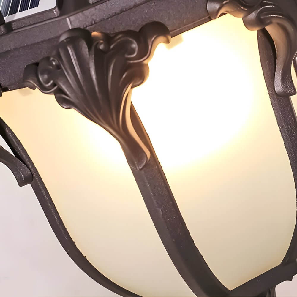 WINTHORPE SOLAR-POWERED PIER LIGHT WITH BRONZE ACCENTS, 14.6/17.7 INCHES